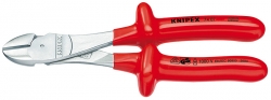Silové boční štípací kleště VDE izolované chromované 200mm  Knipex 7407200 