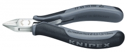 Boční štípací kleště pro elektroniku ESD špičaté čelisti bez fazety 115mm  Knipex 7742115ESD 