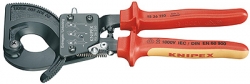 Kleště na kabely do 32mm VDE jednoruční rohatkové    Knipex 9536250 