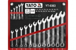 Klíče očkoploché sada 17 kusů 8-32mm CrV Yato YT0363 