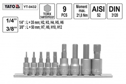 Gola ořechy imbus 1/ 4&quot; 3/8&quot; sada 9 kusů H2-H12   Yato YT0432 