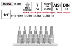 Gola ořechy Torx 1/4&quot; speciální 5-cípé sada 7 kusů T10-T40  YATO YT0461 