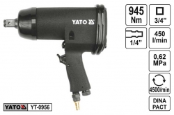 Pneumatický rázový utahovák  YATO YT0956 945Nm, 3/4&quot;, 0,62MPa 