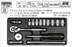 Gola sada  YATO  15 dílů 1/4&quot;  YT1441 
