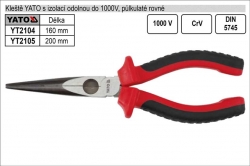 Kleště  YATO půlkulaté přímé 200mm s VDE izolací do 1000V  YT2105 