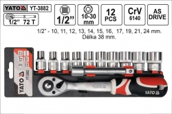 Gola sada  YATO  12 dílů 1/2&quot; bez kufru  YT3882 