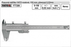 Posuvné měřidlo - šuplera 0-150mm, ocelové přesnost 0,02mm  YATO YT7200 