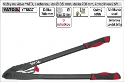 Nůžky na větve YATO 780mm půlkulatý břit ráčnovací  YT8837 