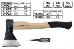 Sekera YATO s kvalitní dřevěnou násadou 600g 