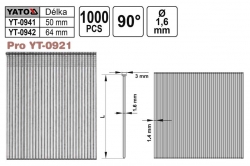 Hřebíky pro hřebíkovačku YT0921 průměr 1,6mm délka 64mm 