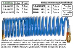Hadice spirálová modrá 10m 5x8mm PROFI - včetně spojek 