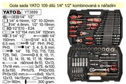 Gola sada 109 dílů 1/4" a 1/2" kombinovaná s nářadím YATO YT3889 