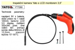 Inspekční kamera  3,5" barevný LCD display YATO  YT7290 