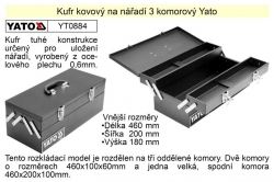 Kufr na nářadí kovový rozkládací , 3 komory YATO YT0884 