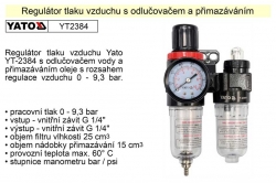 Regulátor tlaku vzduchu s odlučovačem a přimazáváním  YATO YT2384 