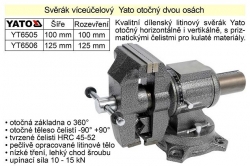 Svěrák YATO multifunkční 100mm, otočný o 360°  