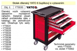 Stolek dílenský YATO 7 šuplíkový s vybavením YATO YT5530 