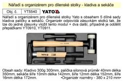 Sada nářadí s organizérem YT5540 kladiva a sekáče 