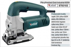 Pila přímočará Extol Industrial 600W 