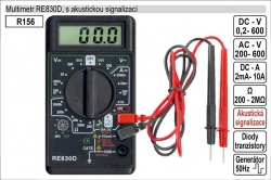 Multimetr digitální DT830D s akustickou signalizací. 