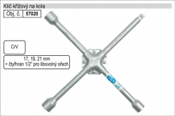 Klíč křížový na kola 17x19x21x1/2" na gola ořechy 