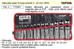 Děrovače sada 15 kusů YATO YT3591 