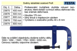 Svěrka truhlářská 700 mm ocelová FESTA 