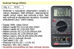 Multimetr digitální Range RE92A 