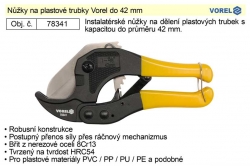 Nůžky instalatérské na plastové trubky do 42 mm Vorel 