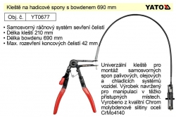 Kleště na hadicové spony s bowdenem 690 mm Yato YT0677 