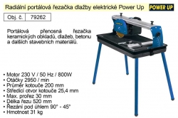 Radiální portálová elektrická řezačka dlažby Power Up 800 W 