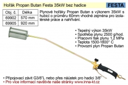 Hořák Propan Butan Festa 35kW 920mm bez hadice 