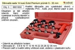 Děrovače sada 14 kusů Extol Premium 