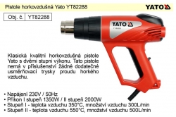 Pistole horkovzdušná Yato YT82288 