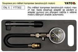 Souprava pro měření komprese benzinových motorů YATO YT7302 