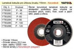 Kotouč lamelový Yato korundový 115mm P100 
