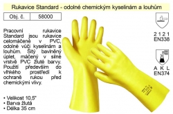 Pracovní rukavice celomáčené v PVC Standard vel. 10,5" 