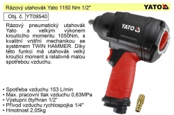 Rázový utahovák Yato 1150 Nm 1/2"  YT09540 