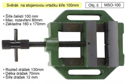 Svěrák na stojanovou vrtačku šíře 100 mm MSO-100 