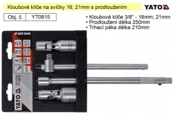 Kloubové klíče na svíčky 16; 21mm s prodloužením, Yato YT0815 