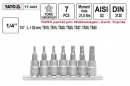 Gola ořechy Torx 1/4" speciální 5-cípé sada 7 kusů T10-T40  YATO YT0461 