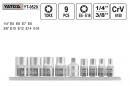 Gola ořechy Torx vnitřní 1/4" 3/8" sada 9 kusů E5 - E16  YATO YT0520 