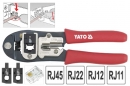 Kleště  YATO YT2244 na lisování PC a telefoních konektorů RJ  4-6-8 PIN