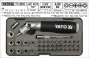 Gola sada  YATO   42 dílů 1/4" s kloubovou ráčnou a nástrčnými klíči a bity. YATO YT2806 