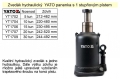 Zvedák hydraulický YATO panenka s 1 stupňovým pístem, 5 tun zdvih 468mm 