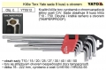Klíče torx Yato zahnuté sada 9 kusů T10-T50 s otvorem