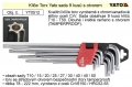 Klíče torx Yato zahnuté sada 9 kusů T10-T50 s otvorem 