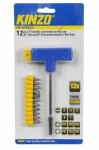 KINZO - sada bitů 12 ks + T adaptér 